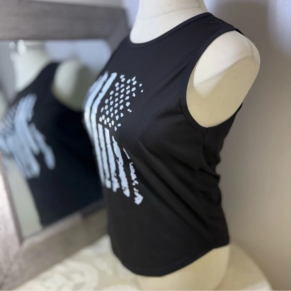 Black Muscle Tee with Graphic Design